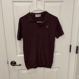 Roberto Collina x Master Bunny Edition Brown Wool Short Sleeve Collar Shirt